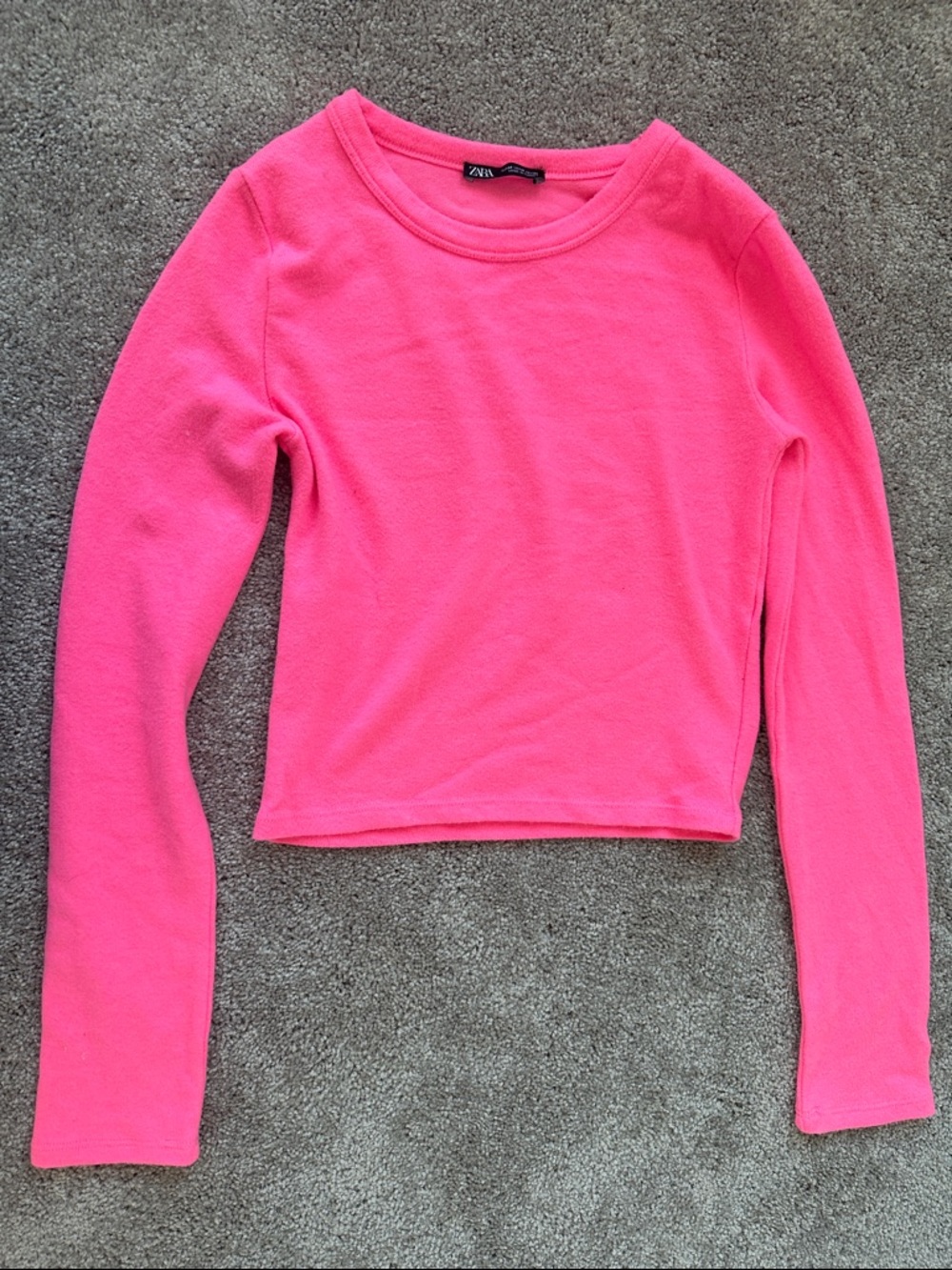 Zara Bright Pink Long-Sleeve Top